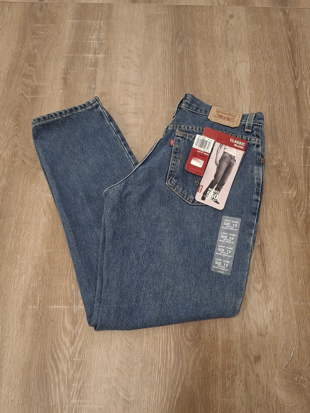 Levi's 550 Relaxed Tapered Jeans Women's 12M Medium Blue NWT *852*